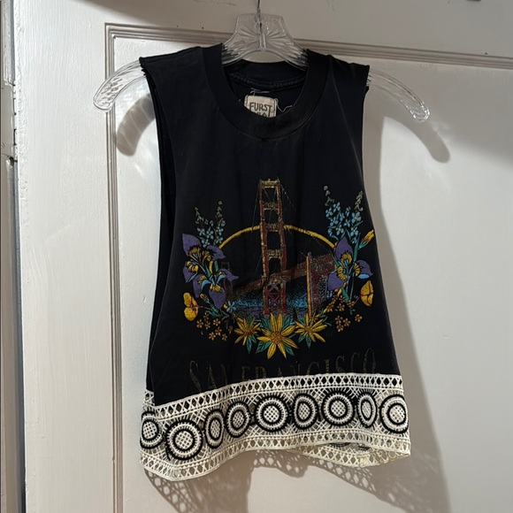 Black Crop Top with Geometric Patterns - Picture 1 of 1